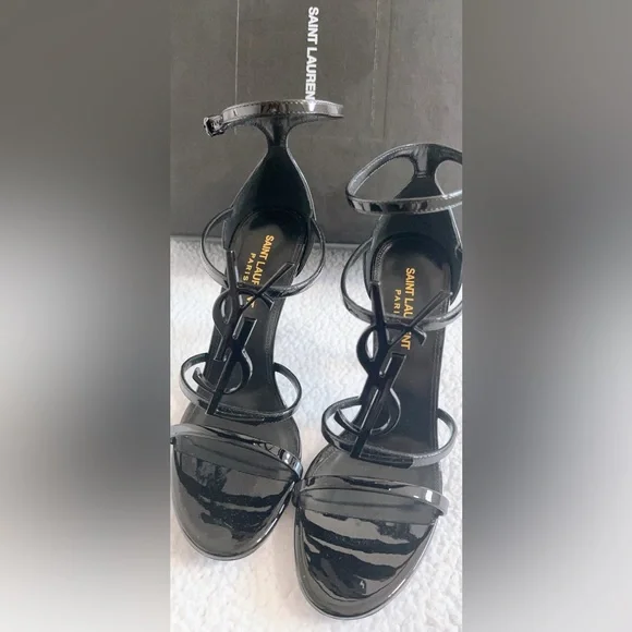 Saint Laurent YSL 100mm Opyum Patent Leather Sandals - Picture 8 of 16